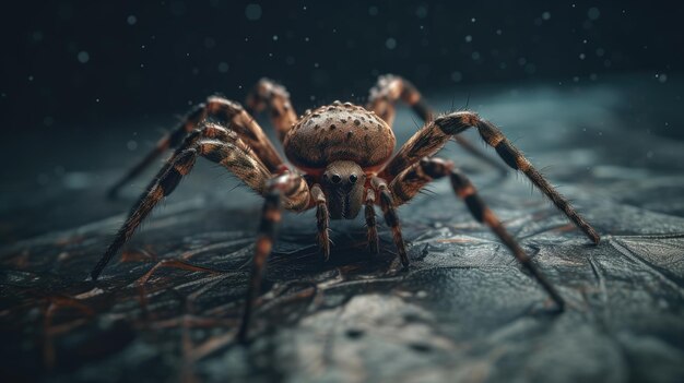 Ilustracja przedstawiająca pająka w lesie