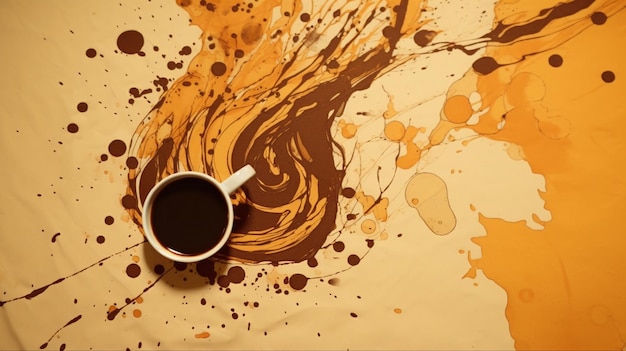 Ilustracja przedstawiająca plamę po kawie na papierze