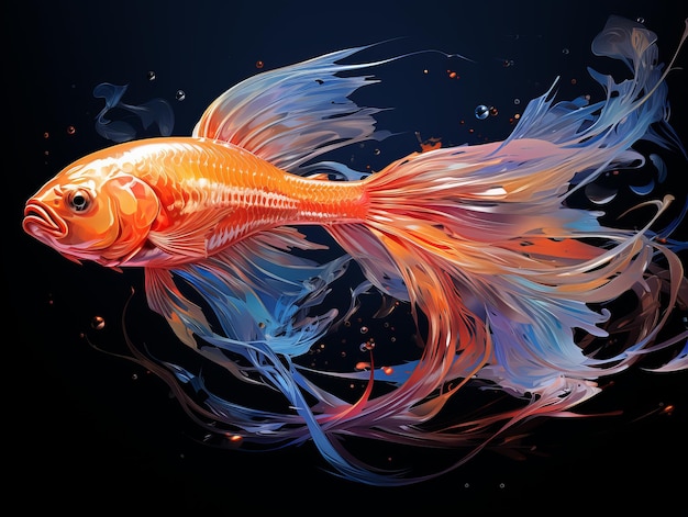 Ilustracja przedstawiająca ryby i zwierzęta wodne