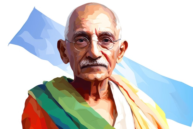 Ilustracja przedstawiająca Szczęśliwego Jayanti Mahatmę Gandhiego