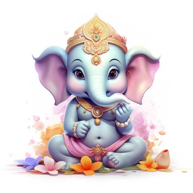 Zdjęcie ilustracja przedstawiająca tło ganeśy na festiwalu happy ganesh chaturthi w indiach generative ai