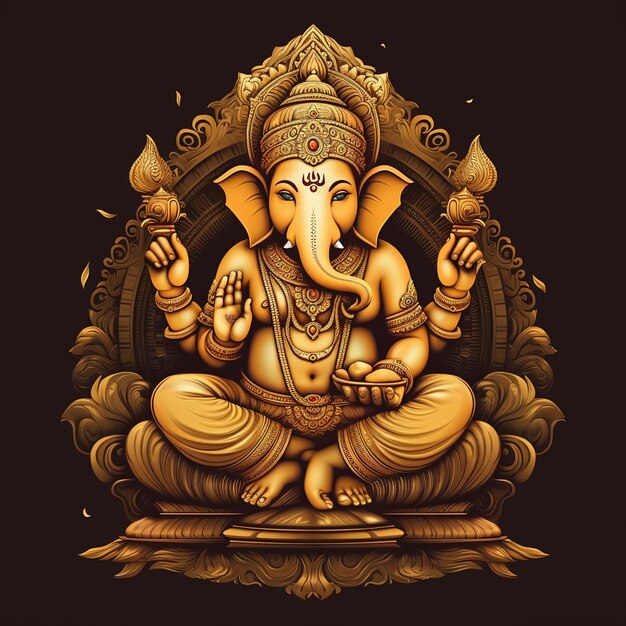 Zdjęcie ilustracja przedstawiająca tło ganeśy na festiwalu happy ganesh chaturthi w indiach generative ai