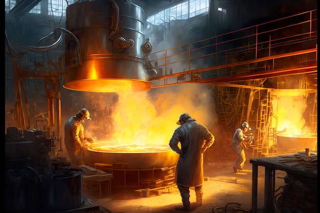 Ilustracja przemysłu metalurgicznego