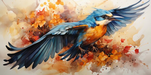 Ilustracja ptaka dzikiego ptaka