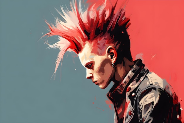 Ilustracja punk rockera