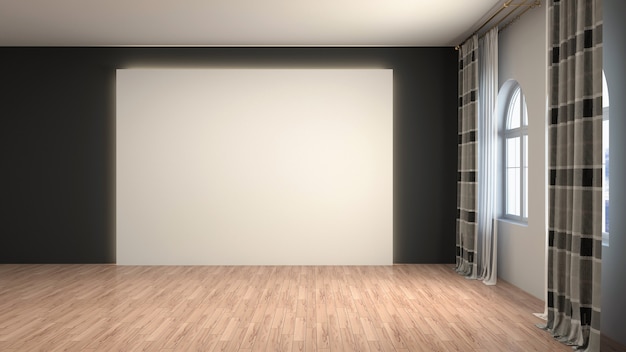 Ilustracja pustego wnętrza pokoju