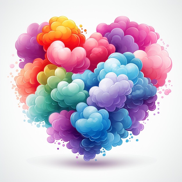ilustracja puszystych kolorowych chmur