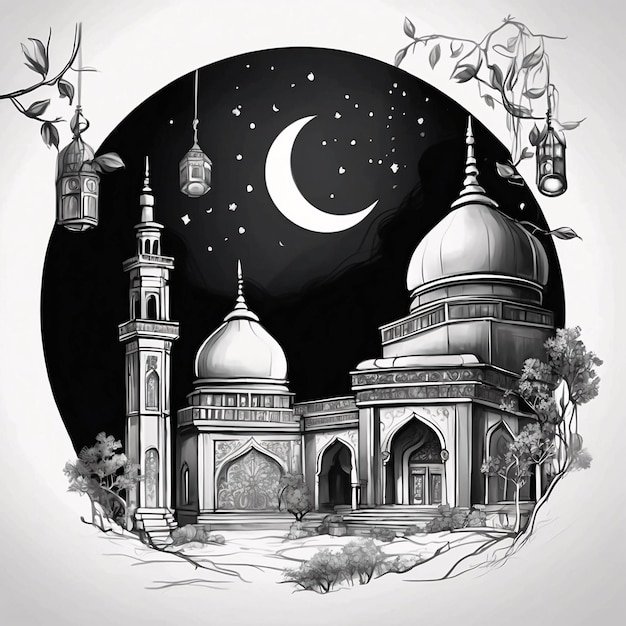 Ilustracja Ramadanu Kareem Islamski Festiwal Eid Banner Design Ilustracji