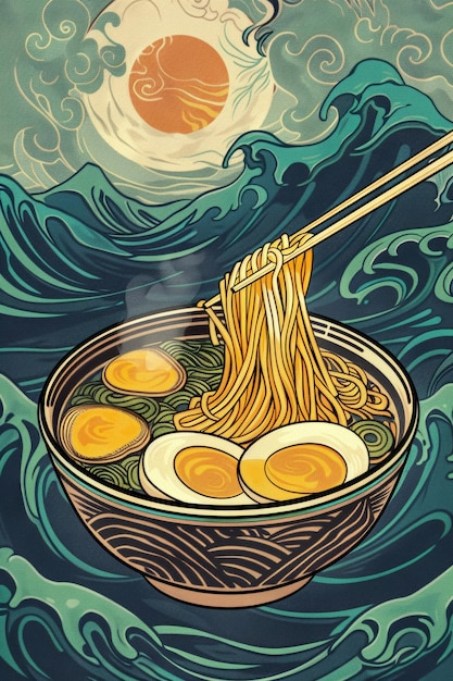 Zdjęcie ilustracja ramen