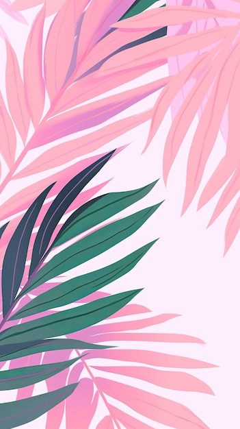 ilustracja Ramię palmowe w kolorze różowym