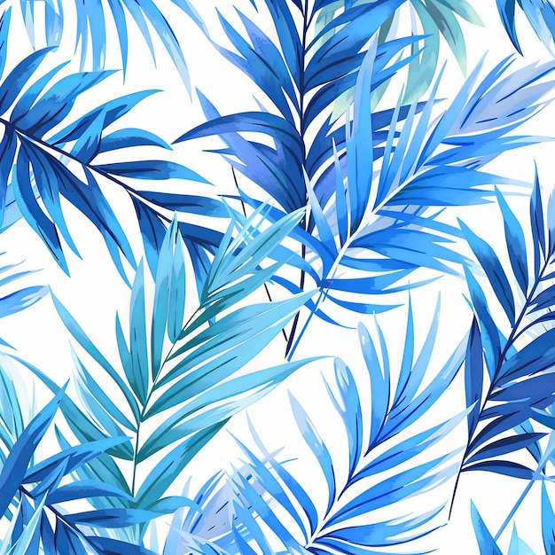 ilustracja Ramiona palmowe w tle niebieskim