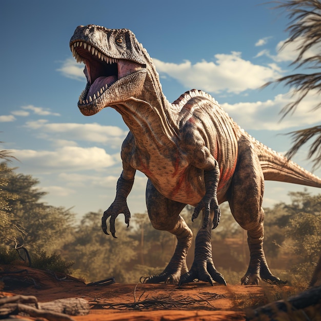 Ilustracja realistycznego ultra HD obrazu dużego dinozaura