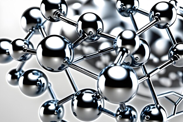 Zdjęcie ilustracja renderowania 3d abstrakcyjna cząsteczka luksusowa elegancka biologia chemiczna wygenerowana dla medycznej sztucznej inteligencji