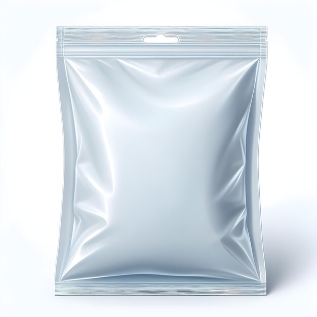 Ilustracja renderowania 3D torebki torebki stojącej izolowanego białego tła dla makiety
