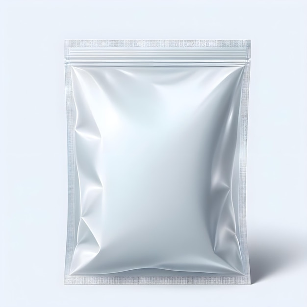 Ilustracja renderowania 3D torebki torebki stojącej izolowanego białego tła dla makiety