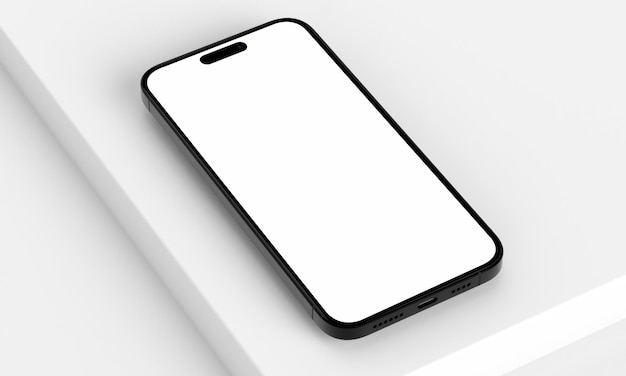 Ilustracja renderowanie 3D izometrycznych prostokątów symulujących telefon w przestrzeni 3D iPhone