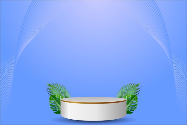 ilustracja Renderowanie 3D podium z miękkim niebieskim tłem