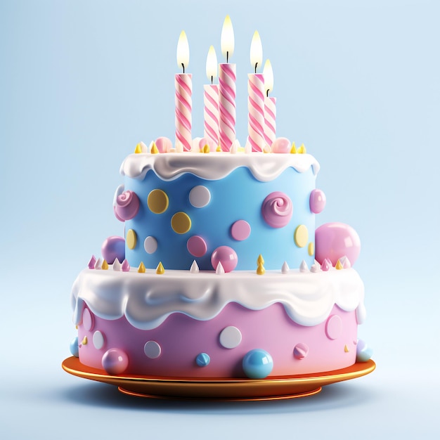 ilustracja rocznica obchodów tortu urodzinowego
