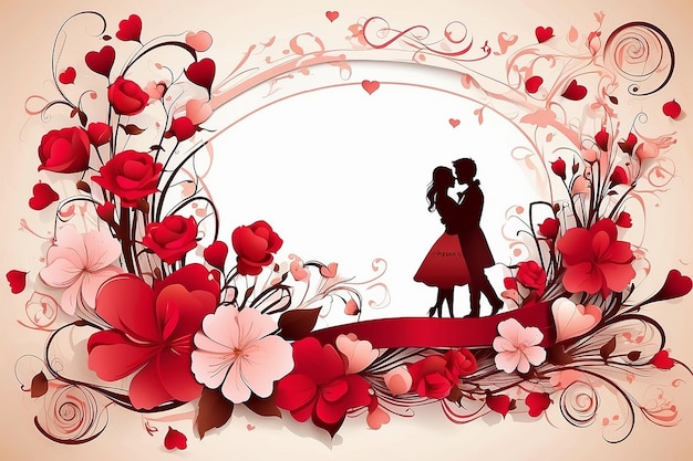Zdjęcie ilustracja romantycznej karty na dzień świętego walentynki