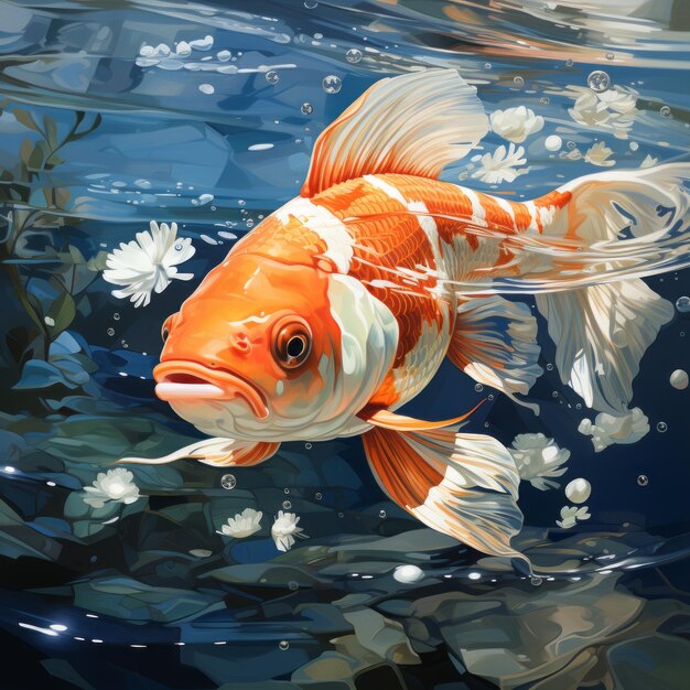 Ilustracja ryb i zwierząt wodnych