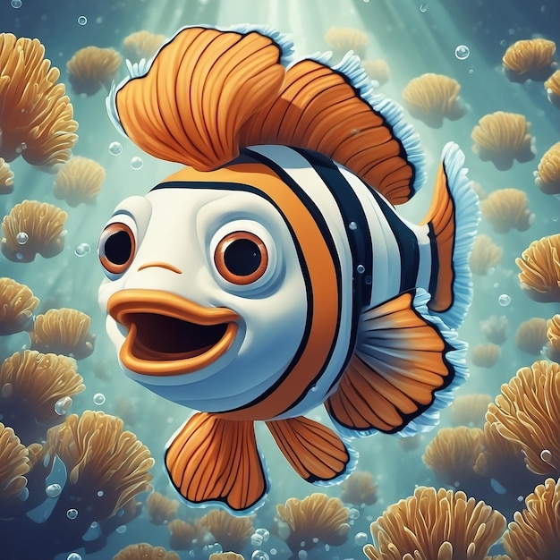 ilustracja ryby klauna w oceanie obrazów generowanych przez ai