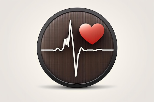 Ilustracja serca z wykresem bicia serca koncepcji zdrowia Generative AI