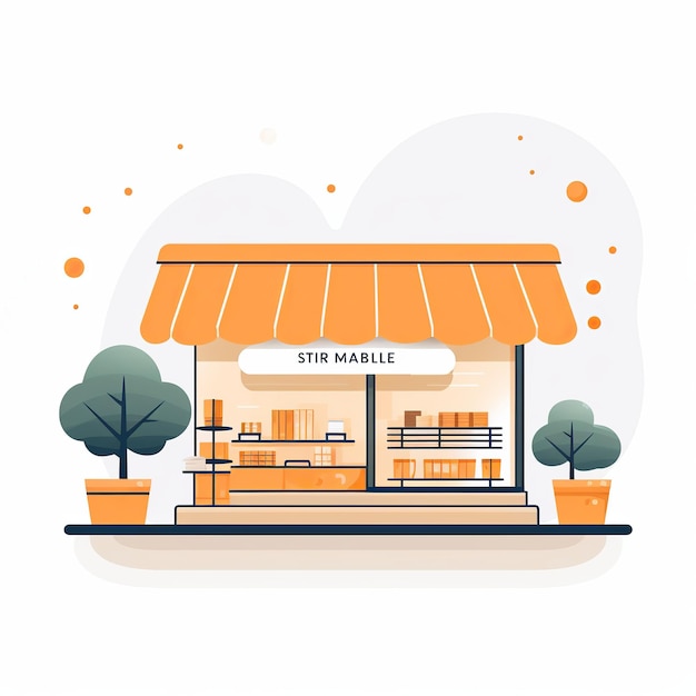 ilustracja sklepu internetowego prosty płaski minimalny wektor