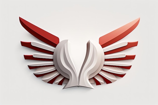 Ilustracja skrzydeł logo białe tło Generative AI