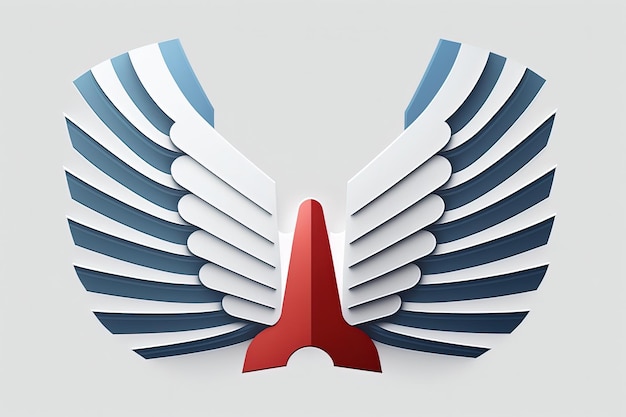 Zdjęcie ilustracja skrzydeł logo białe tło generative ai