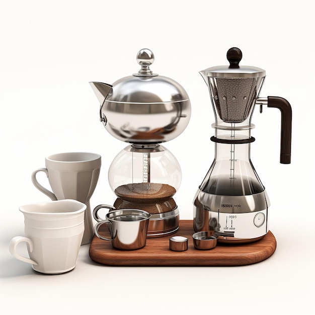 ilustracja sprzętu do parzenia kawy Renderowanie 3D kolekcji