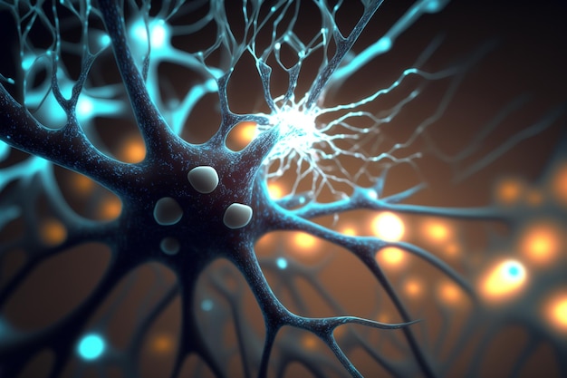 Ilustracja streszczenie neuron układu nerwowego