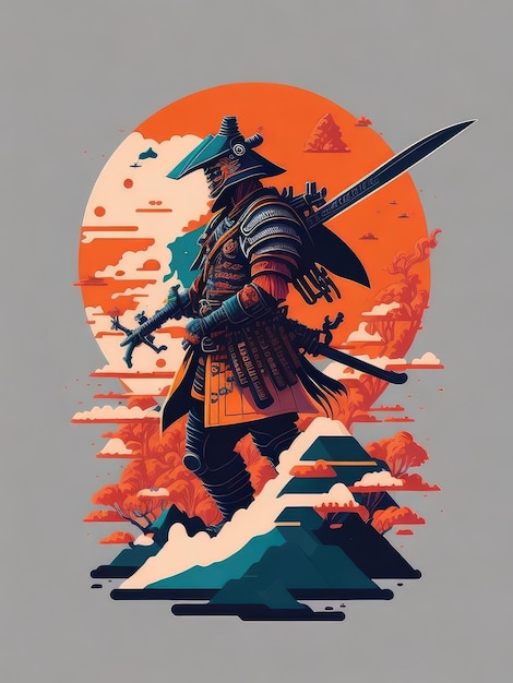 Ilustracja stylizowanej ilustracji rycerza z mieczem