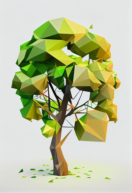 Ilustracja stylu low poly drzewa