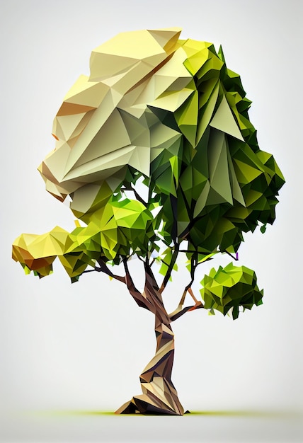 Ilustracja stylu low poly drzewa