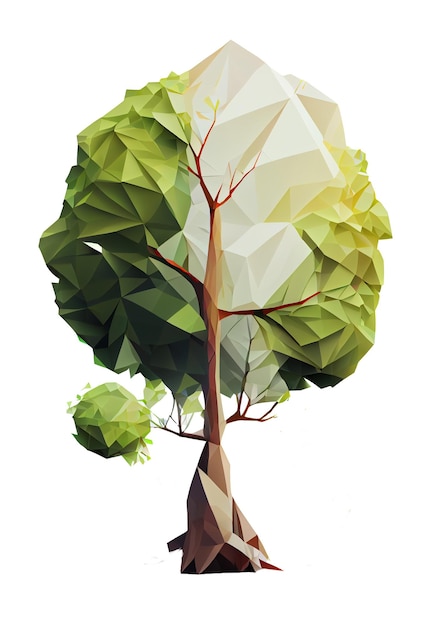 Zdjęcie ilustracja stylu low poly drzewa