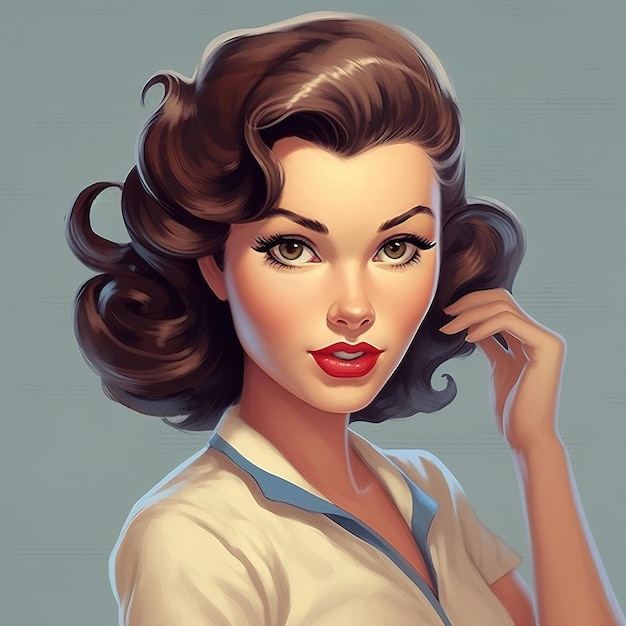 ilustracja stylu retro pin up girl