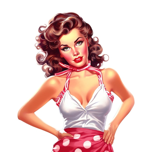 ilustracja stylu retro pin up girl