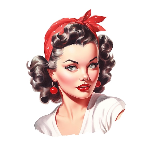 ilustracja stylu retro pin up girl