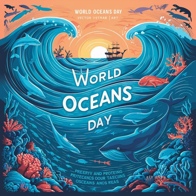 Zdjęcie ilustracja światowego dnia oceanów