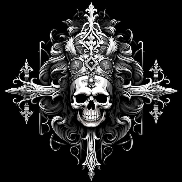 ilustracja symbol czaszki i krzyża