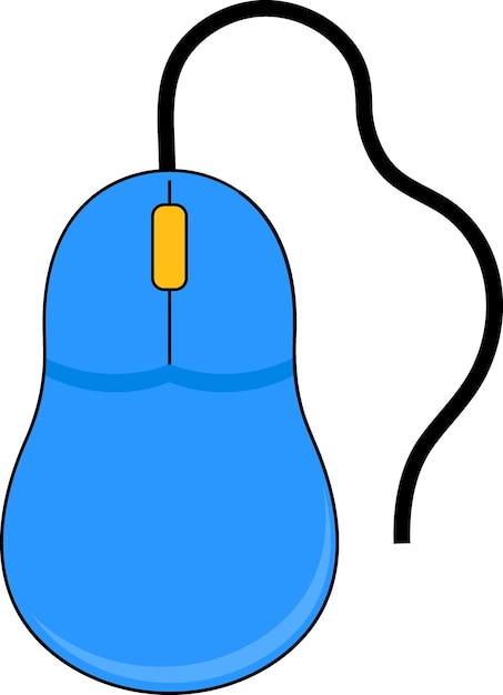 ilustracja symbolu sprzętu elektronicznego ikona mysz komputerowa w kolorze niebieskim