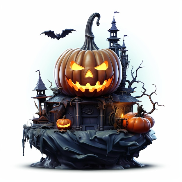 ilustracja szczęśliwego halloween na białym tle png 3d