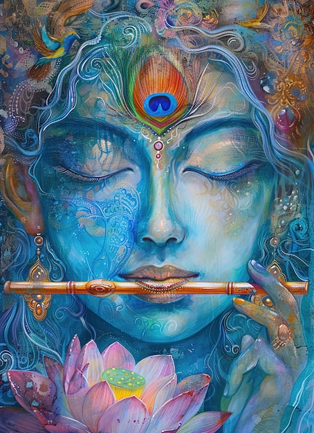 ilustracja szczęśliwego Janmashtami Pana Krzysztyny w festiwalu Janmashthami w Indiach