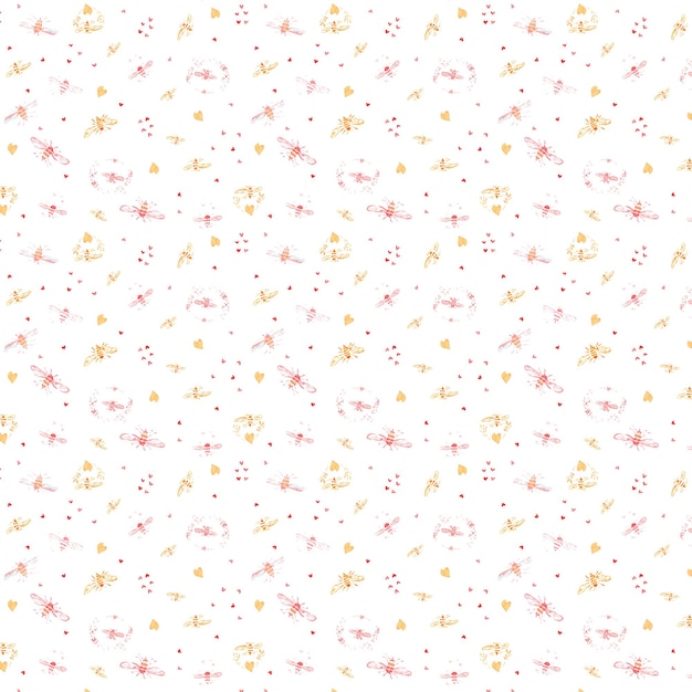 Ilustracja tapety Różowe i Złote Pszczoły