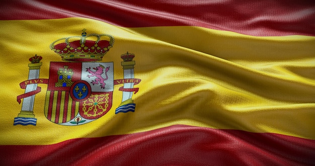 Ilustracja tła flagi narodowej Hiszpanii Symbol kraju