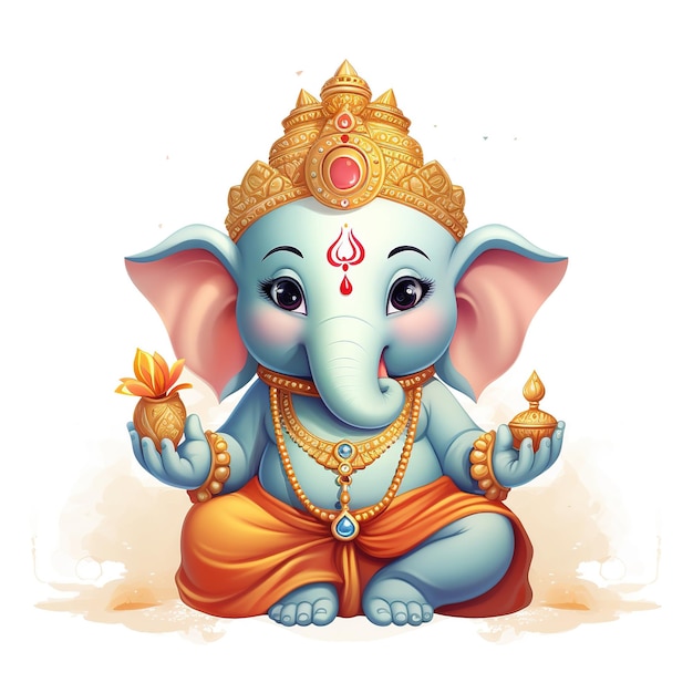 Ilustracja tła Ganesh dla Happy Ganesh Chaturthi festiwalu Indii Generative Ai