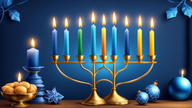 Ilustracja tła Hanukkah Zdjęcia wysokiej jakości