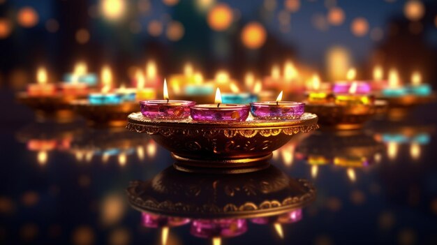 Ilustracja tła Happy Diwali AI GenerativexA