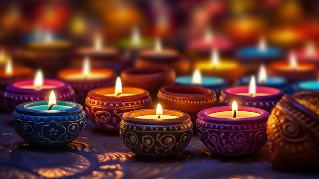 Ilustracja tła Happy Diwali AI GenerativexA