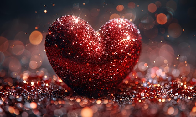 Ilustracja tła serca z warstwą błyszczącą dla tematu Valentine39s Day